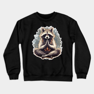 Raccoon meditation yoga Crewneck Sweatshirt